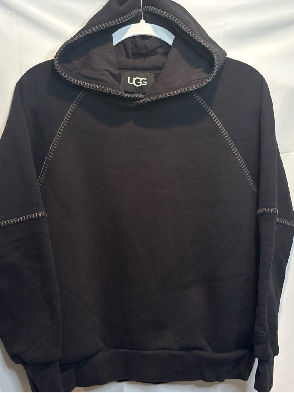 UGG Black Hoodie Sweatshirt with Contrast Stitching